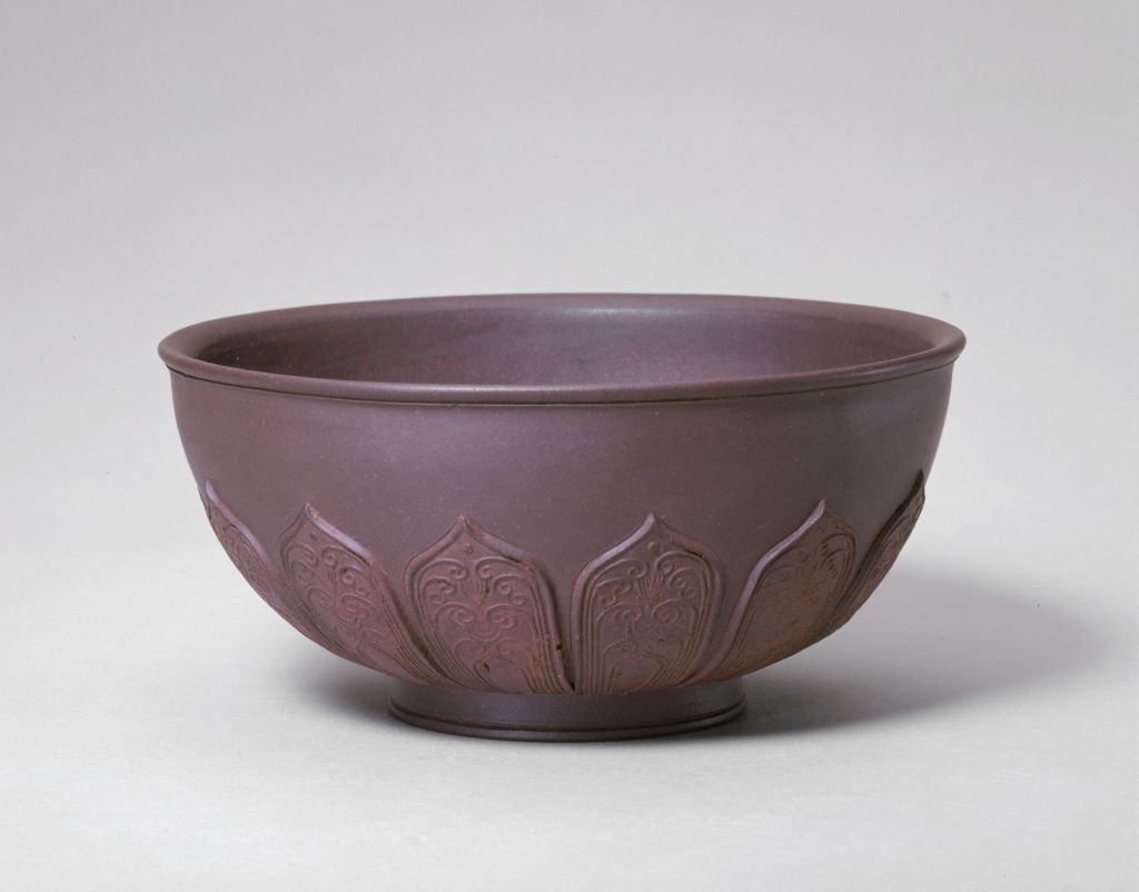 图片[1]-Yixing Kiln Huiyi Public Purple Sand Convex Lotus Petal Bowl-China Archive